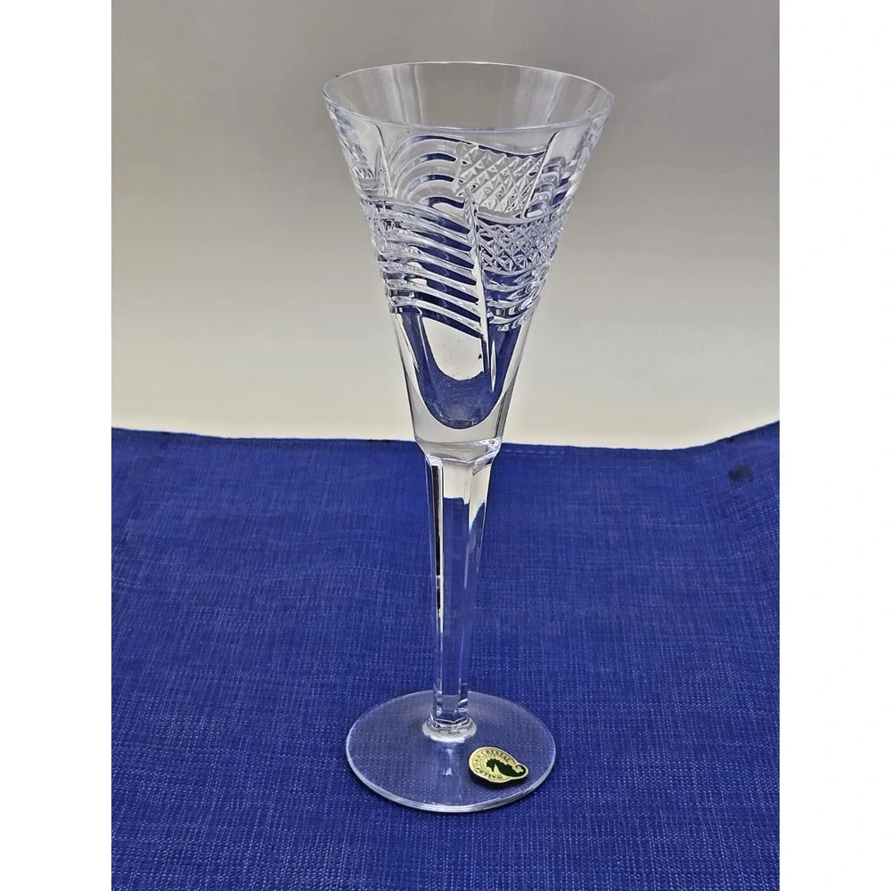 Waterford Crystal SPIRIT of AMERICA Flag Champagne Flutes VTG